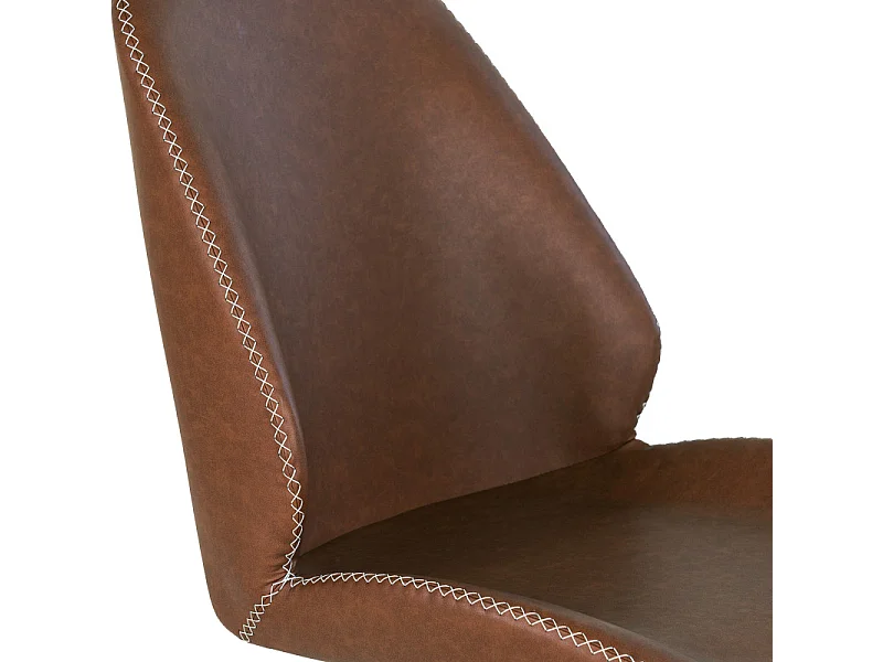 CARLA-Set di 2 sedie girevoli in PU marrone