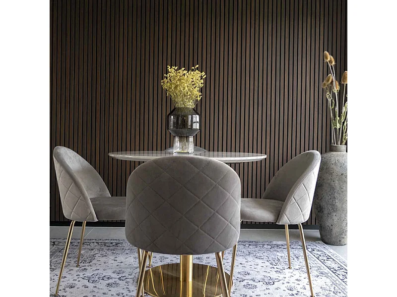 LOLY-Set di 2 sedie in velluto grigio con finitura ottone