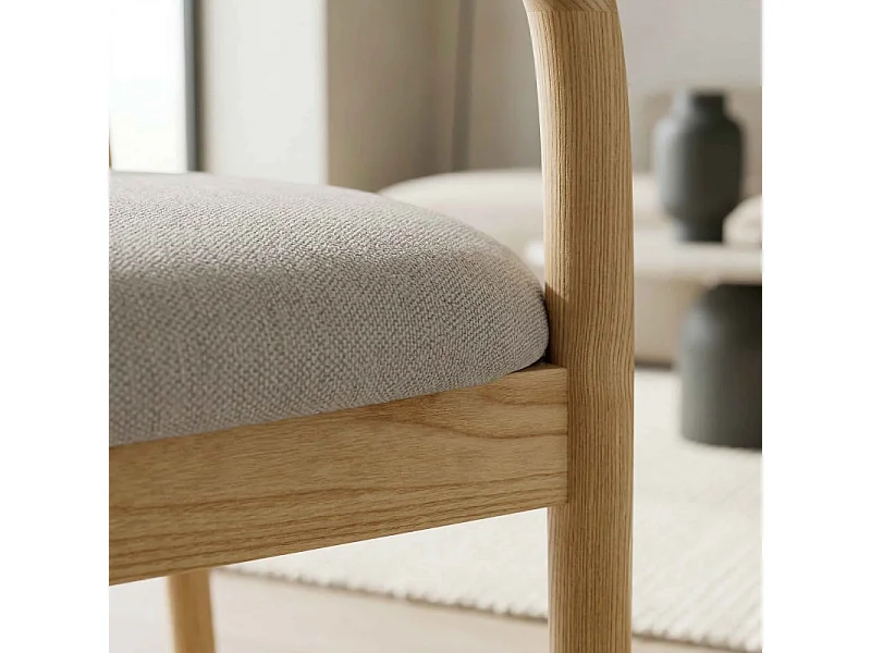 TITO-Set di 2 sedie da pranzo in frassino Glory greige