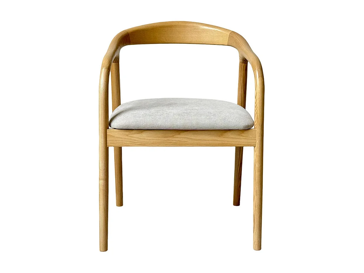 TITO-Set di 2 sedie da pranzo in frassino Glory greige