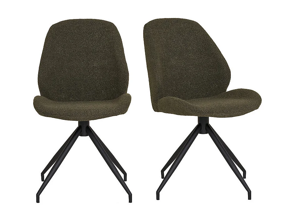 CARLA-Set di 2 sedie girevoli verdi