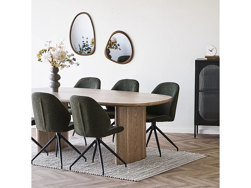 CARLA-Set di 2 sedie girevoli verdi