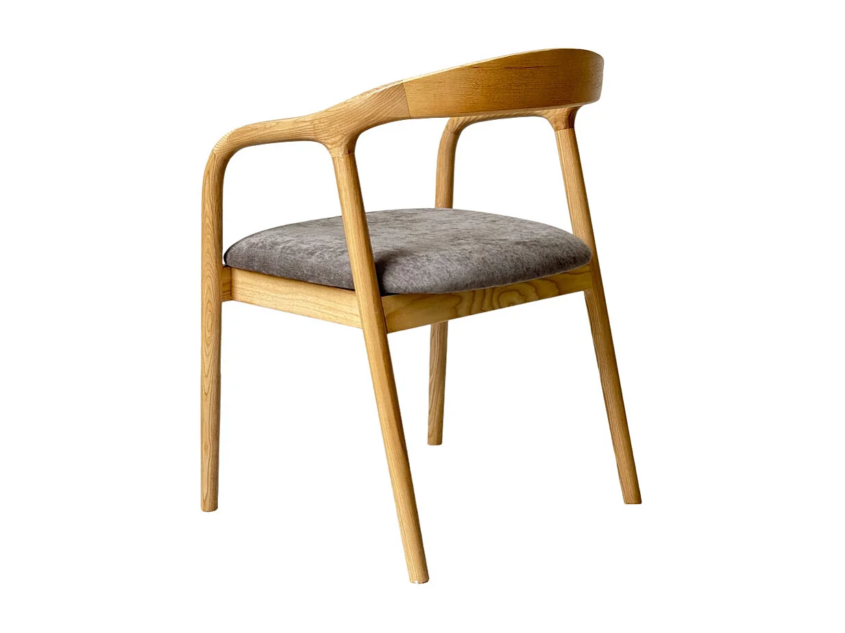 TITO-Set di 2 sedie da pranzo in frassino Glory tortora