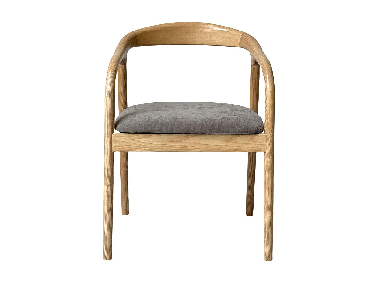 TITO-Set di 2 sedie da pranzo in frassino Glory tortora