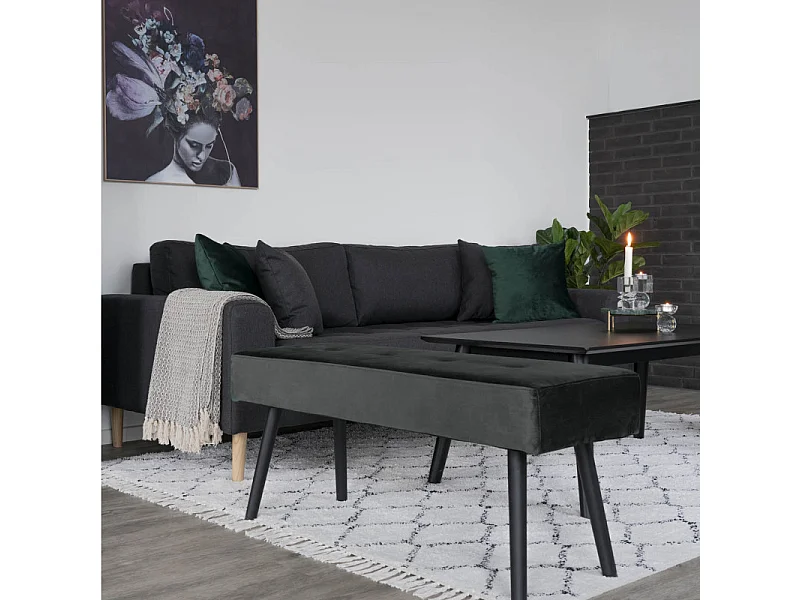 SKAT-Banc en velours noir 100 cm