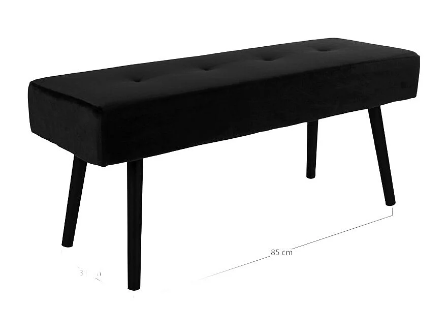 SKAT-Banc en velours noir 100 cm