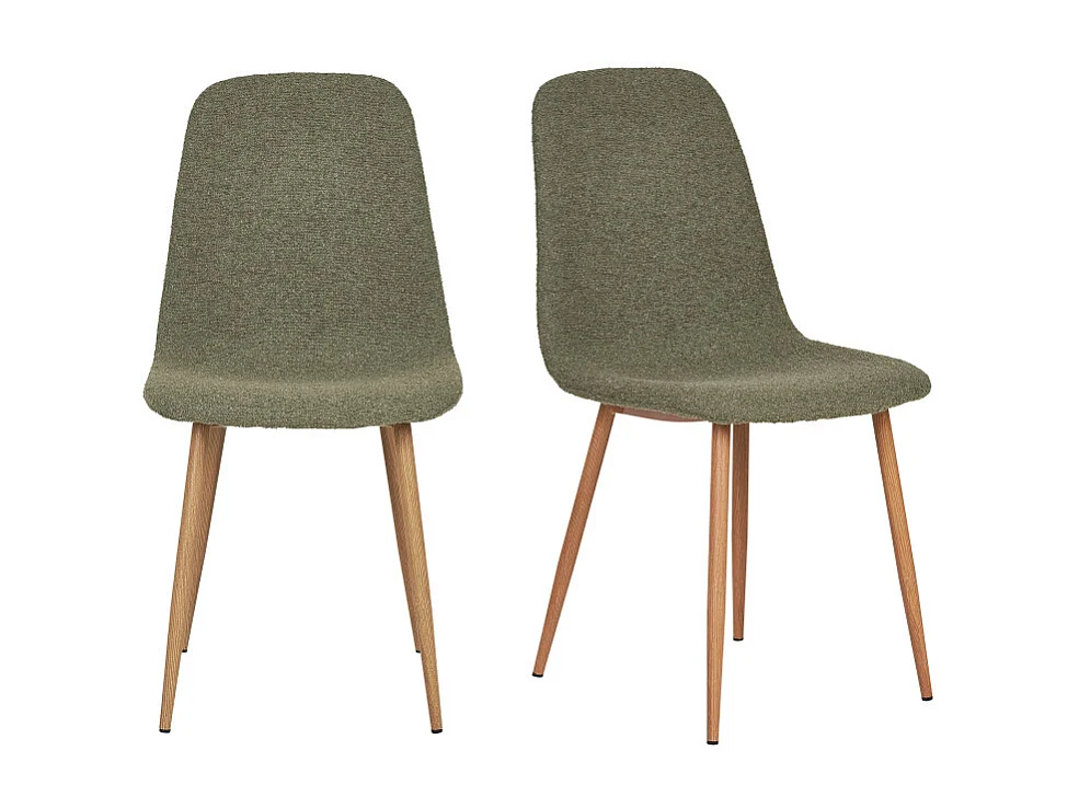 SALYA- Chaise en tissu chenillé vert foncé (x2)