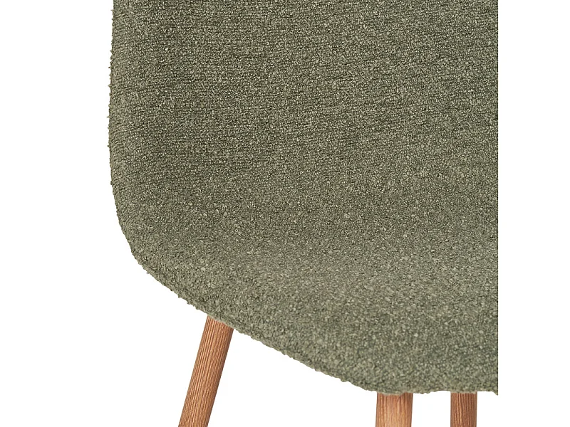 SALYA- Chaise en tissu chenillé vert foncé (x2)