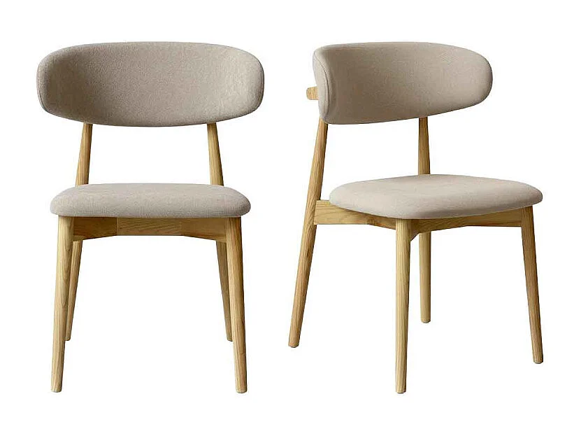 IRIS-Set di 2 sedie in frassino massello Glory greige