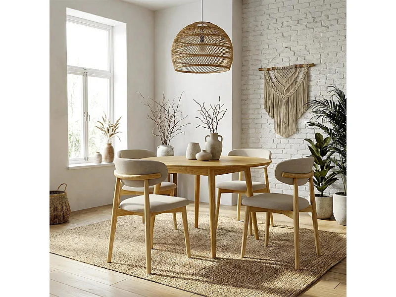 IRIS-Set di 2 sedie in frassino massello Glory greige