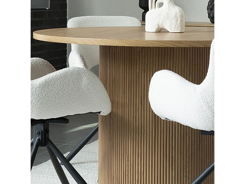 MIDO- Table à manger ronde 4 personnes  ø120 cm naturelle