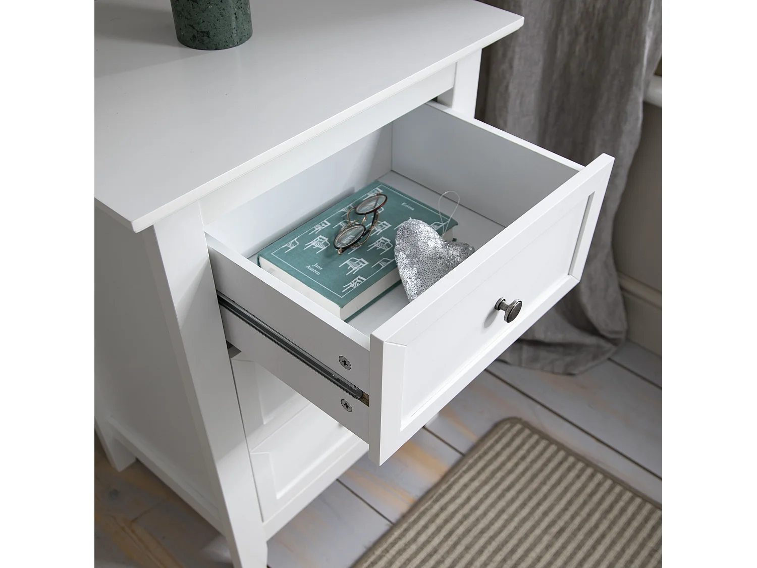 Noa & Nani Karlstad Side Table Chest 3 Drawer in White