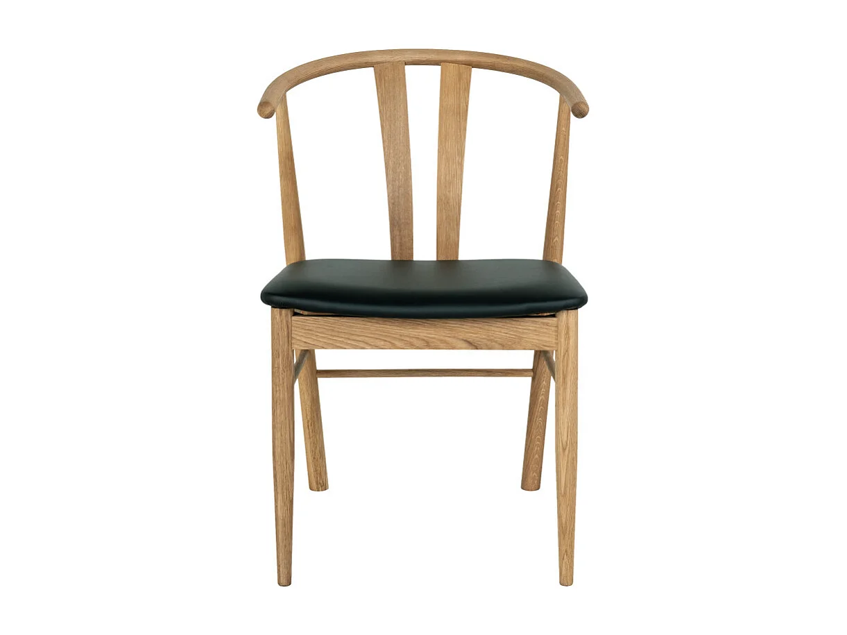 SVEN-Set di 2 sedie da pranzo in rovere massello e PU nero