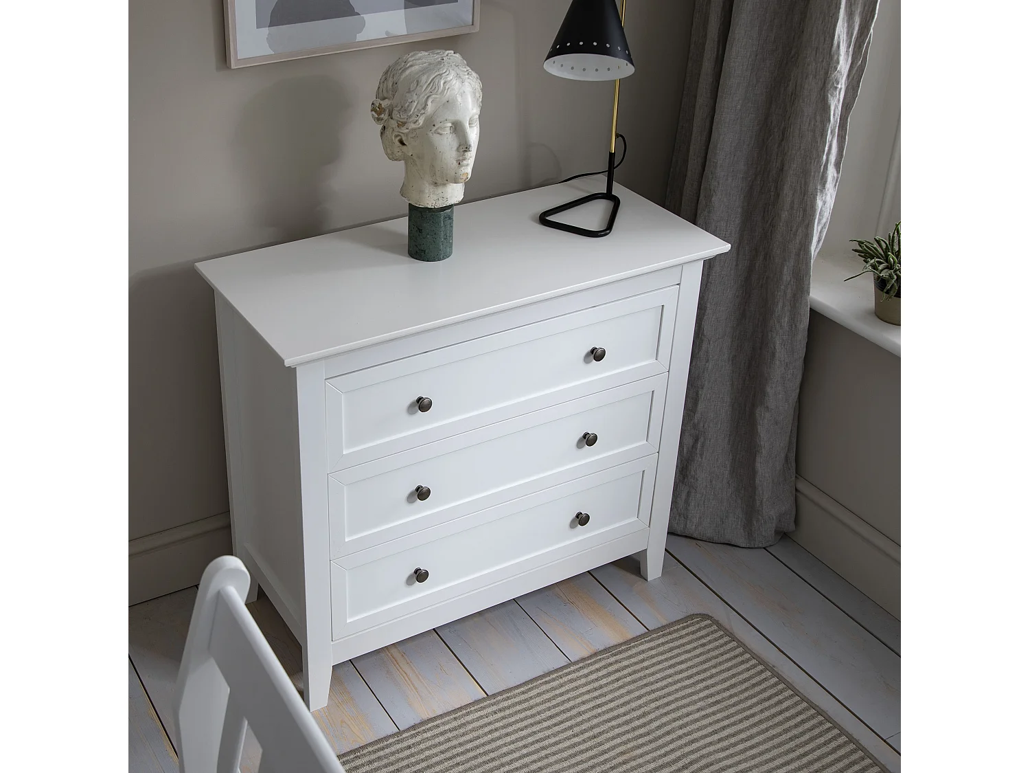 Noa & Nani Karlstad Chest of Drawers 3 Drawer Wide in White