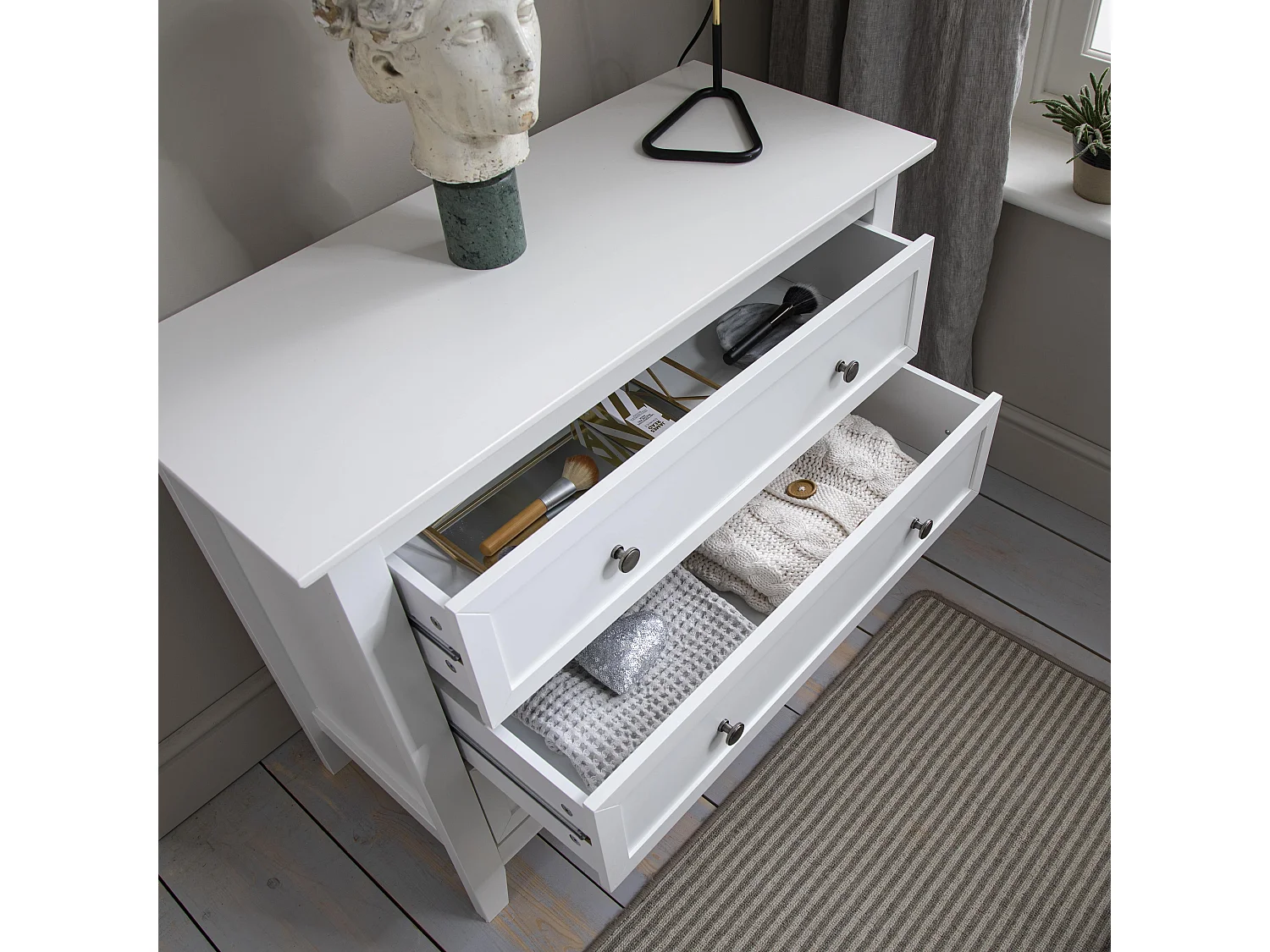 Noa & Nani Karlstad Chest of Drawers 3 Drawer Wide in White