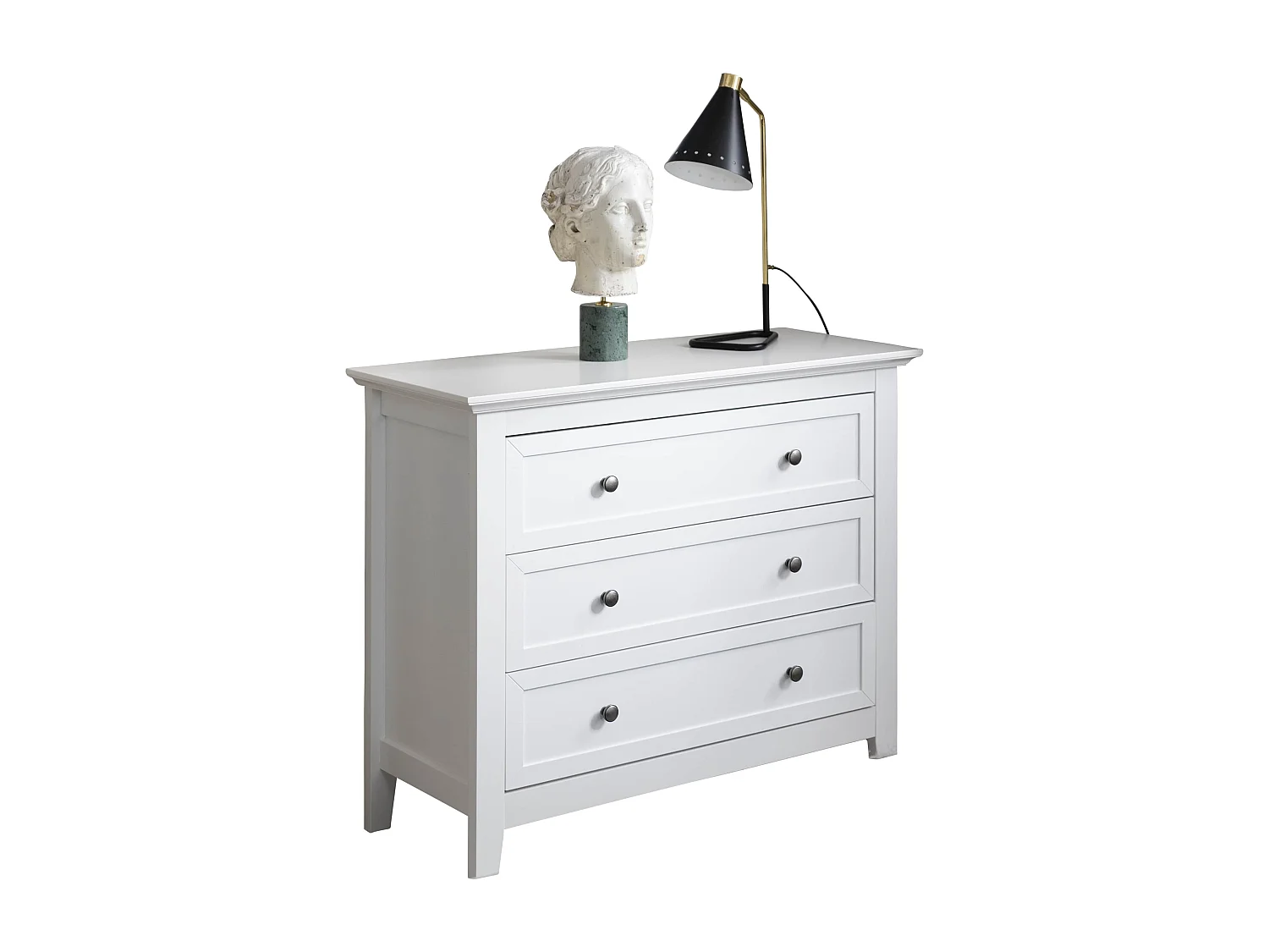 Noa & Nani Karlstad Chest of Drawers 3 Drawer Wide in White