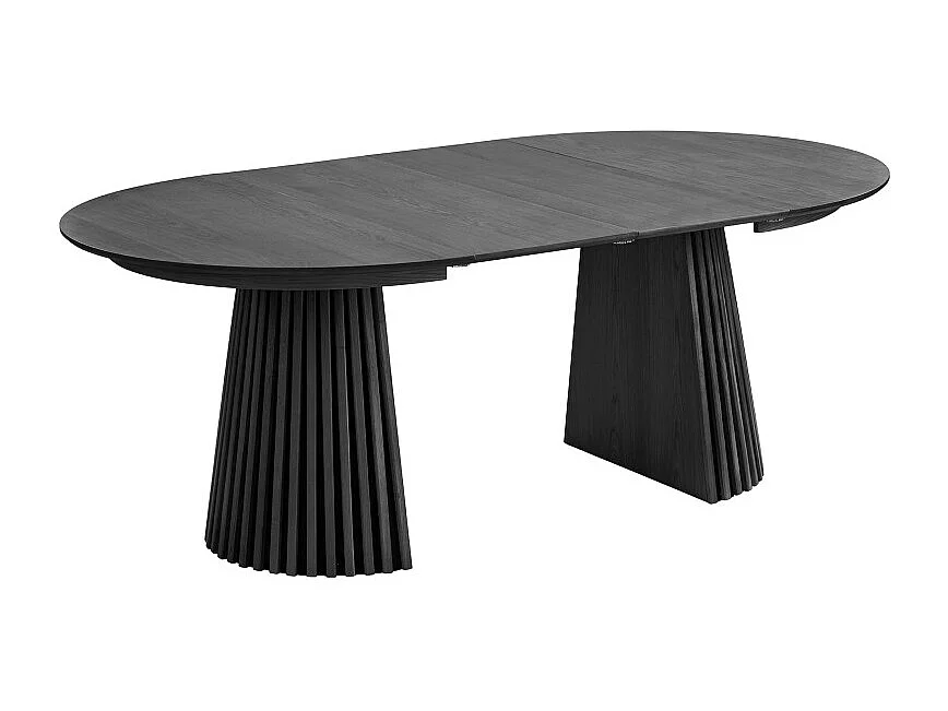KAIRN- Table extensible 6/8 personnes ø120cm (160/200) chêne noir