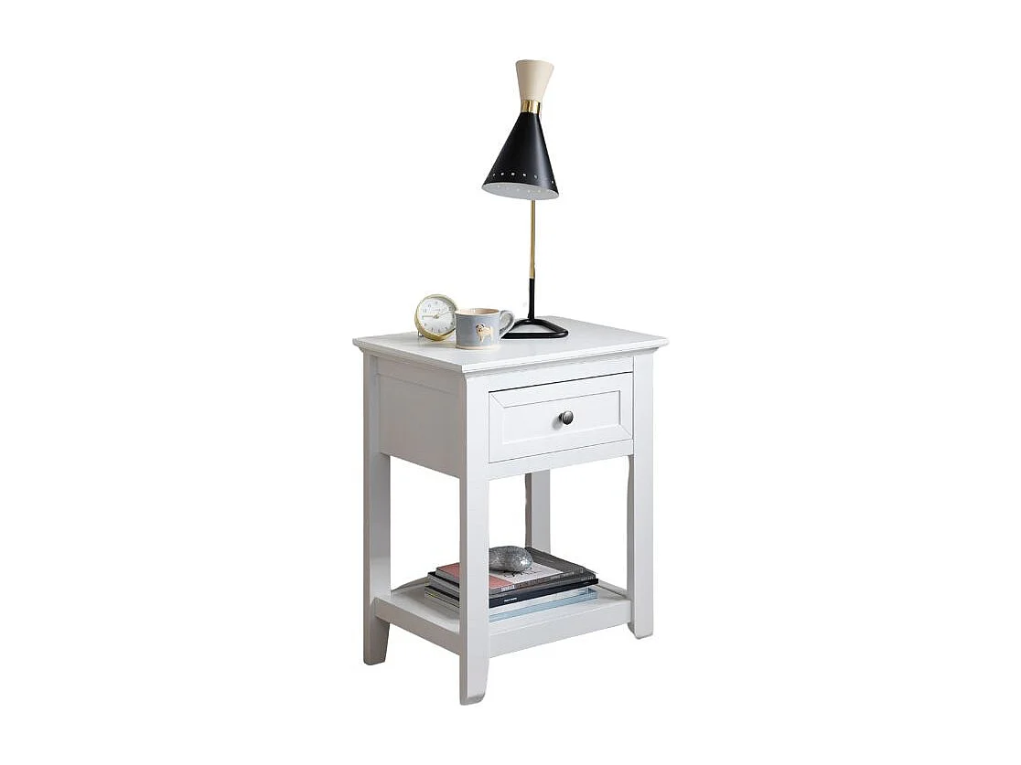 Noa & Nani Karlstad Bedside Table with Drawer in White