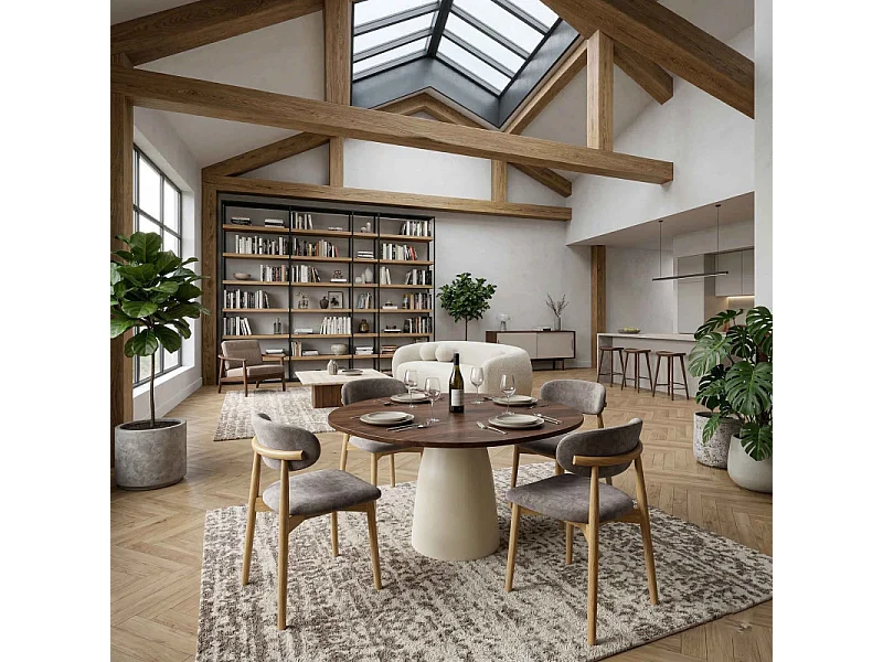 IRIS-Set di 2 sedie in frassino massello Glory tortora