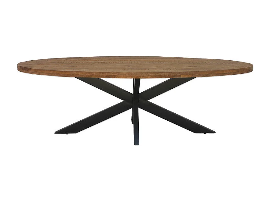 MANAUS-Table à manger ovale 8/10 personnes 210 cm en bois massif