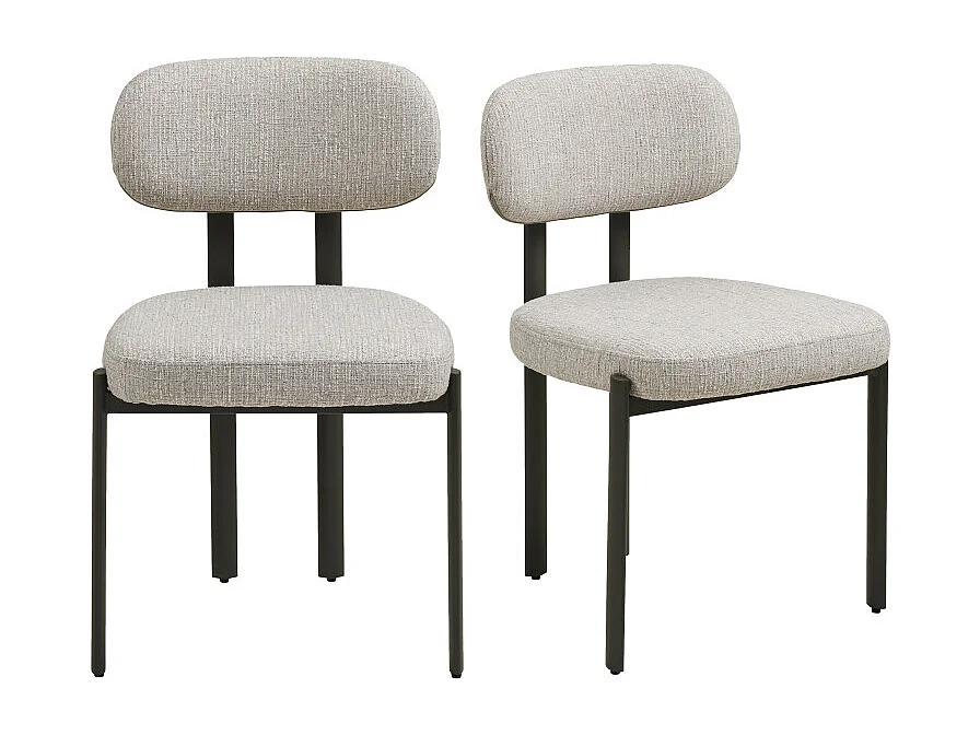 MILY-Set di 2 sedie grigio chiaro