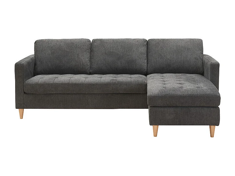 LOFT- Canapé d'angle réversible en tissu gris foncé