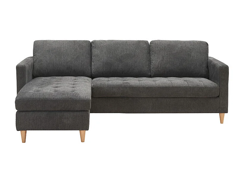 LOFT- Canapé d'angle réversible en tissu gris foncé