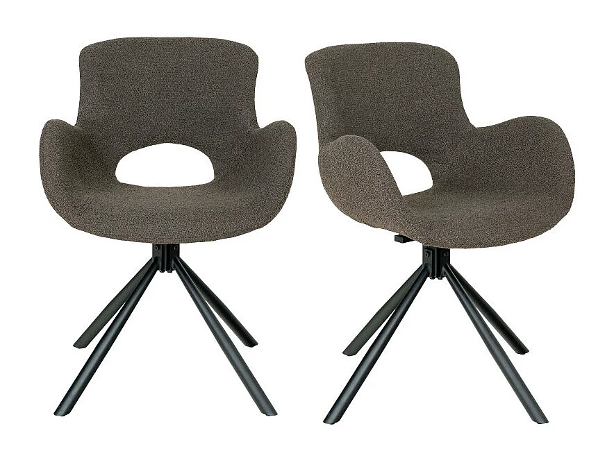 SIXTY-Set di 2 sedie girevoli a 360° tortora