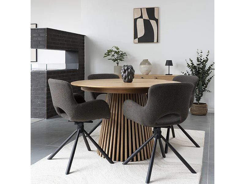 SIXTY-Set di 2 sedie girevoli a 360° tortora