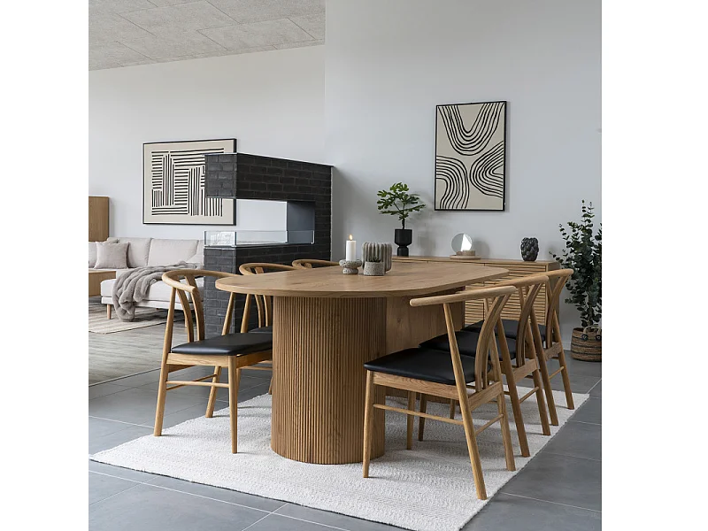 MIDO-Table à manger 6/8 personnes 210 cm naturelle