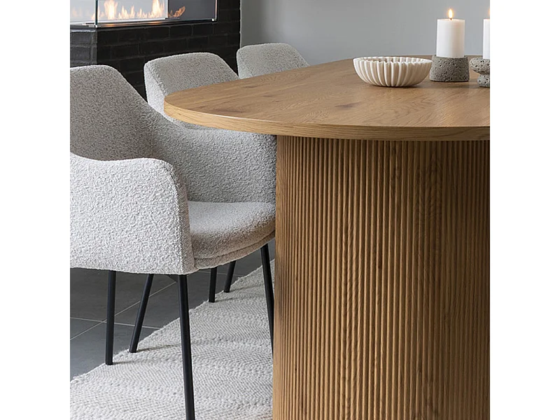 MIDO-Table à manger 6/8 personnes 210 cm naturelle