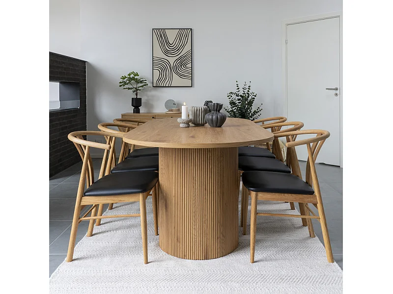 MIDO-Table à manger 6/8 personnes 210 cm naturelle