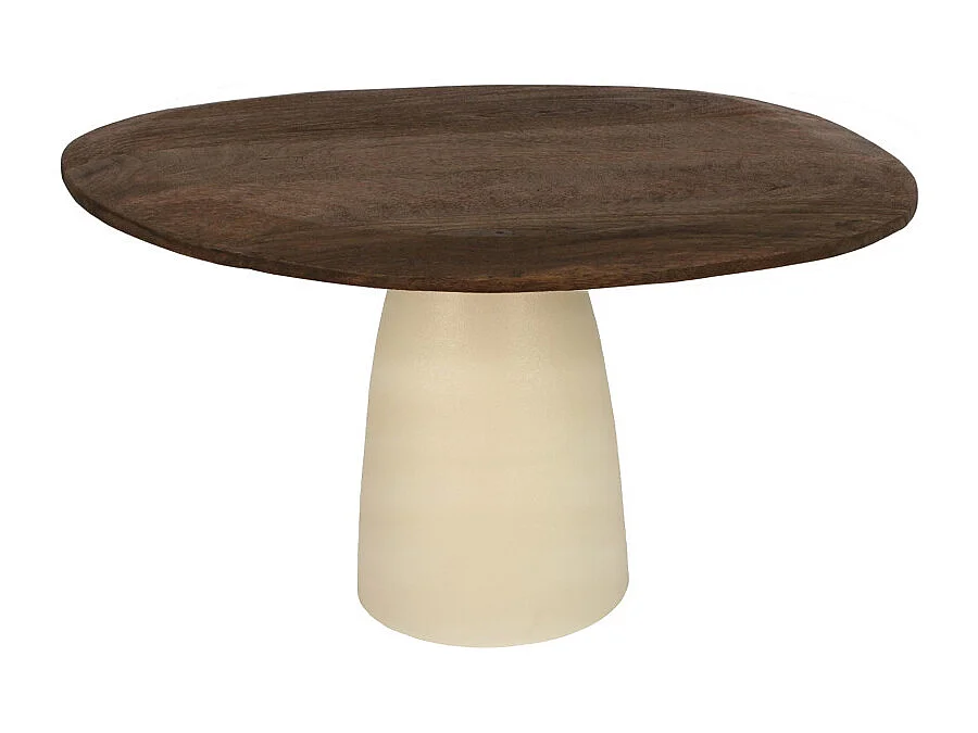 DYLON-Table à manger Ronde 4 personnes D140 bois massif brun