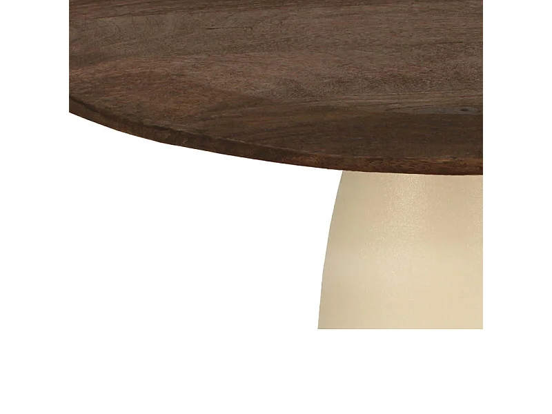 DYLON-Table à manger Ronde 4 personnes D140 bois massif brun