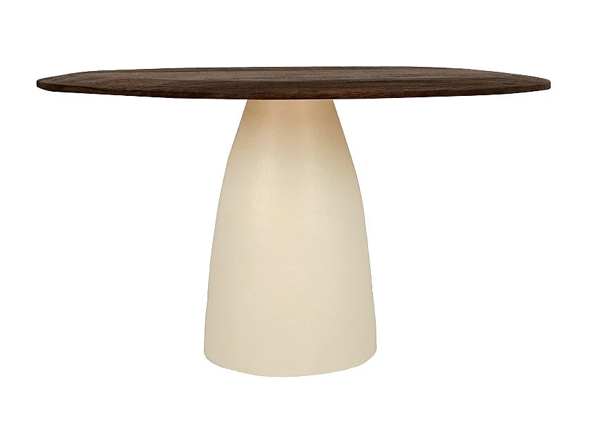 DYLON-Table à manger Ronde 4 personnes D140 bois massif brun