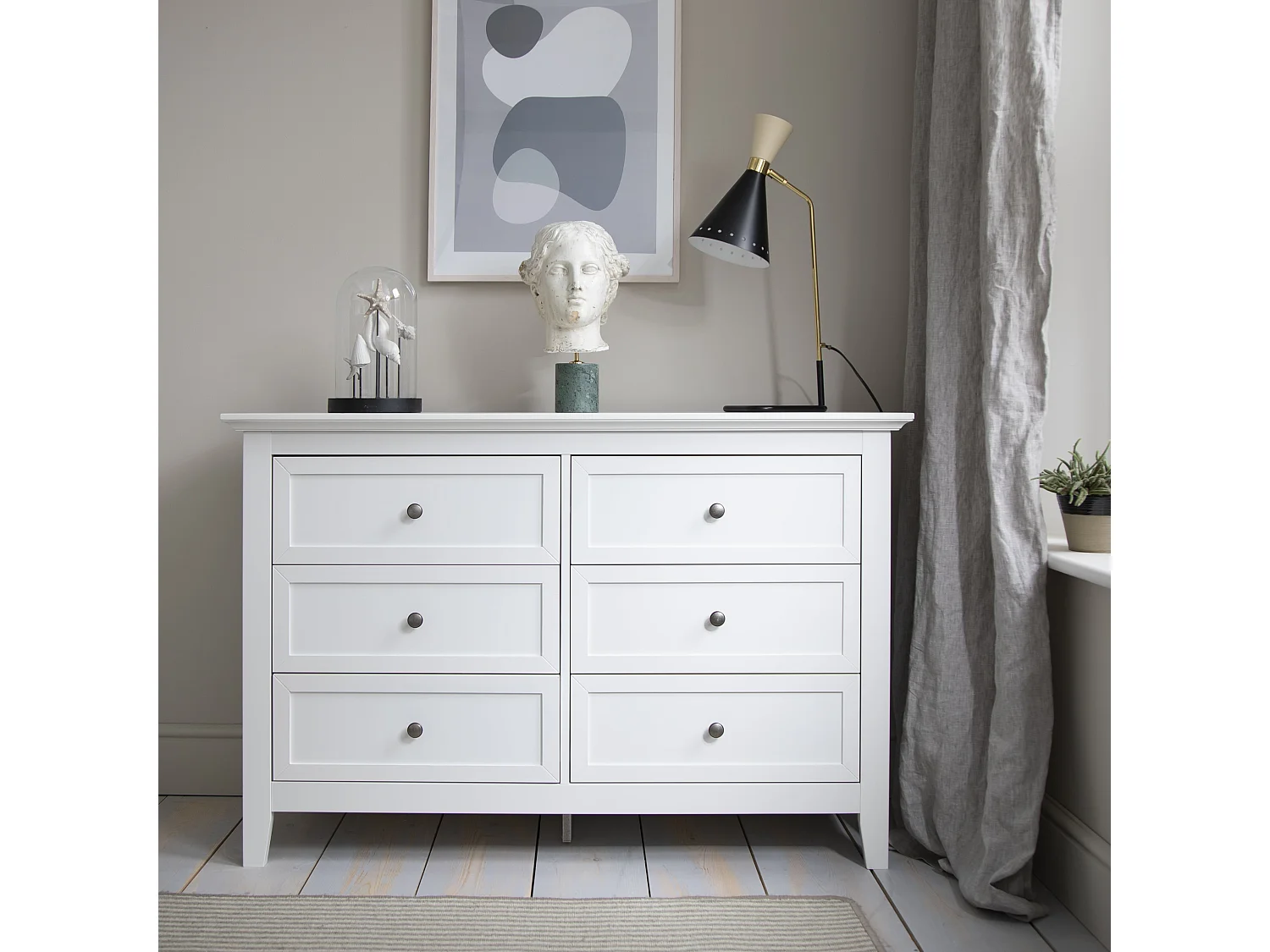 Noa & Nani Karlstad Chest of Drawers 6 Drawer in White