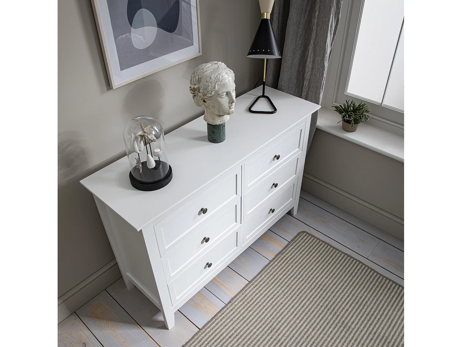 Noa & Nani Karlstad Chest of Drawers 6 Drawer in White