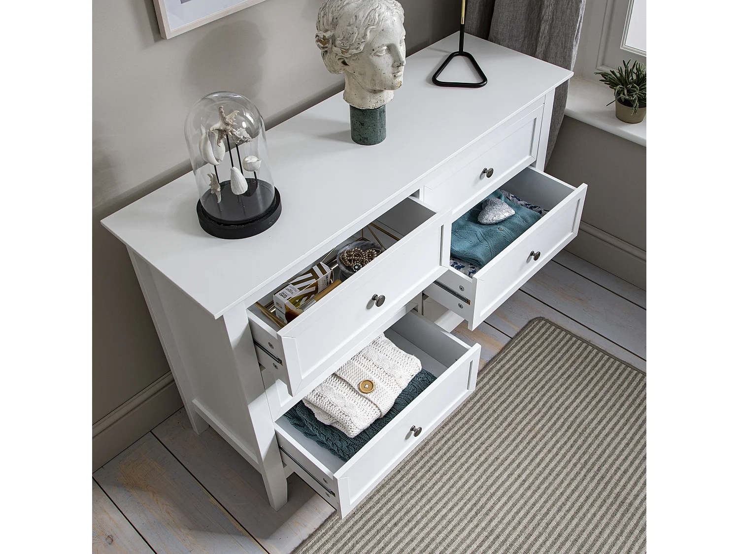 Noa & Nani Karlstad Chest of Drawers 6 Drawer in White
