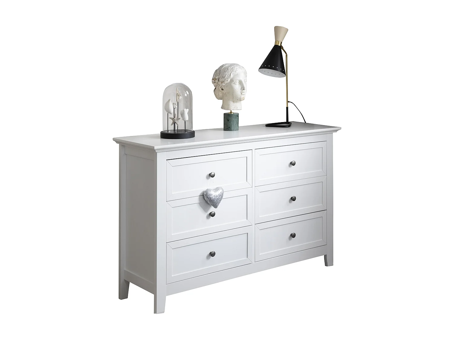 Noa & Nani Karlstad Chest of Drawers 6 Drawer in White