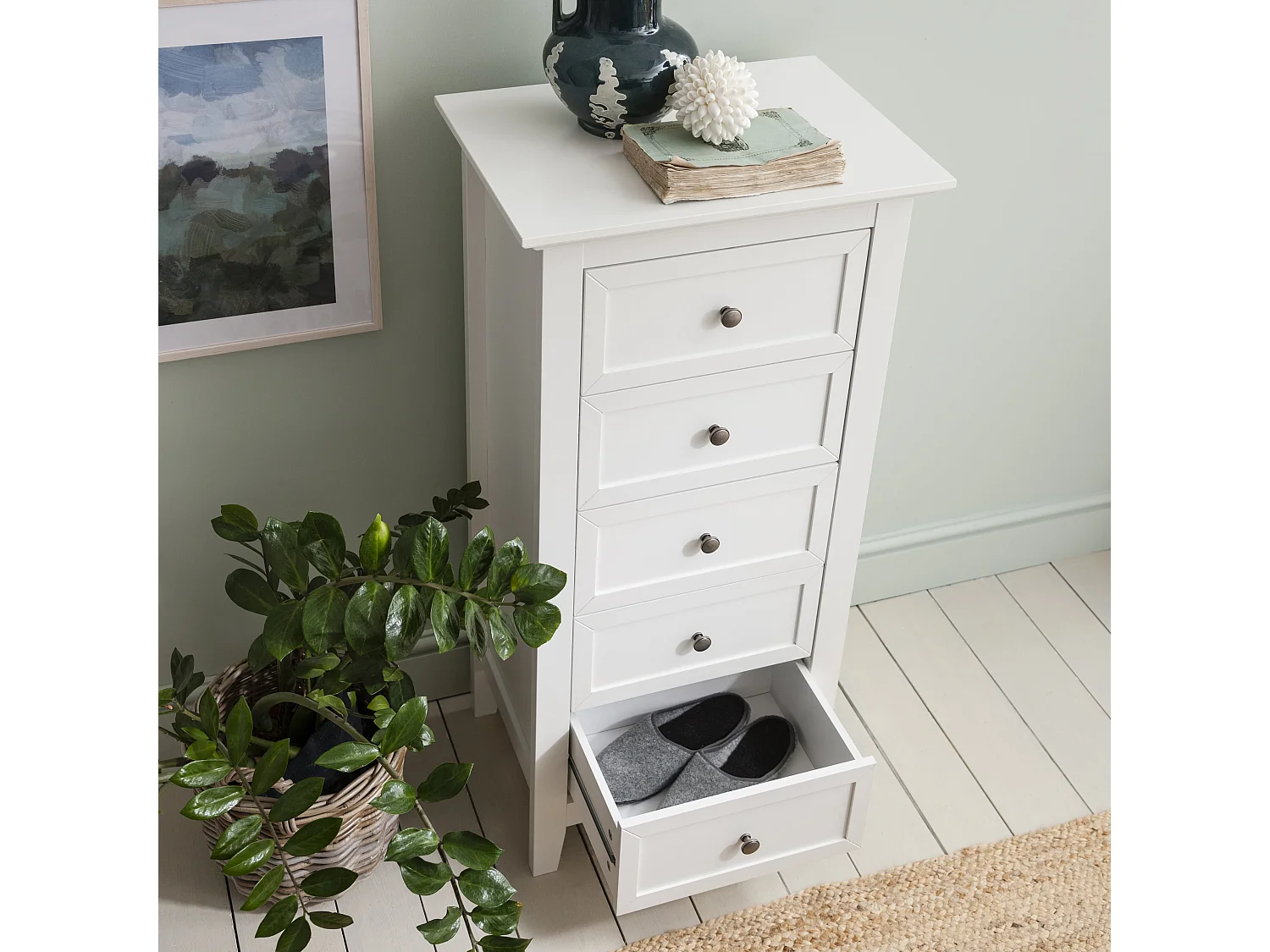 Noa & Nani Karlstad Chest of Drawers 5 Drawer Tall in White