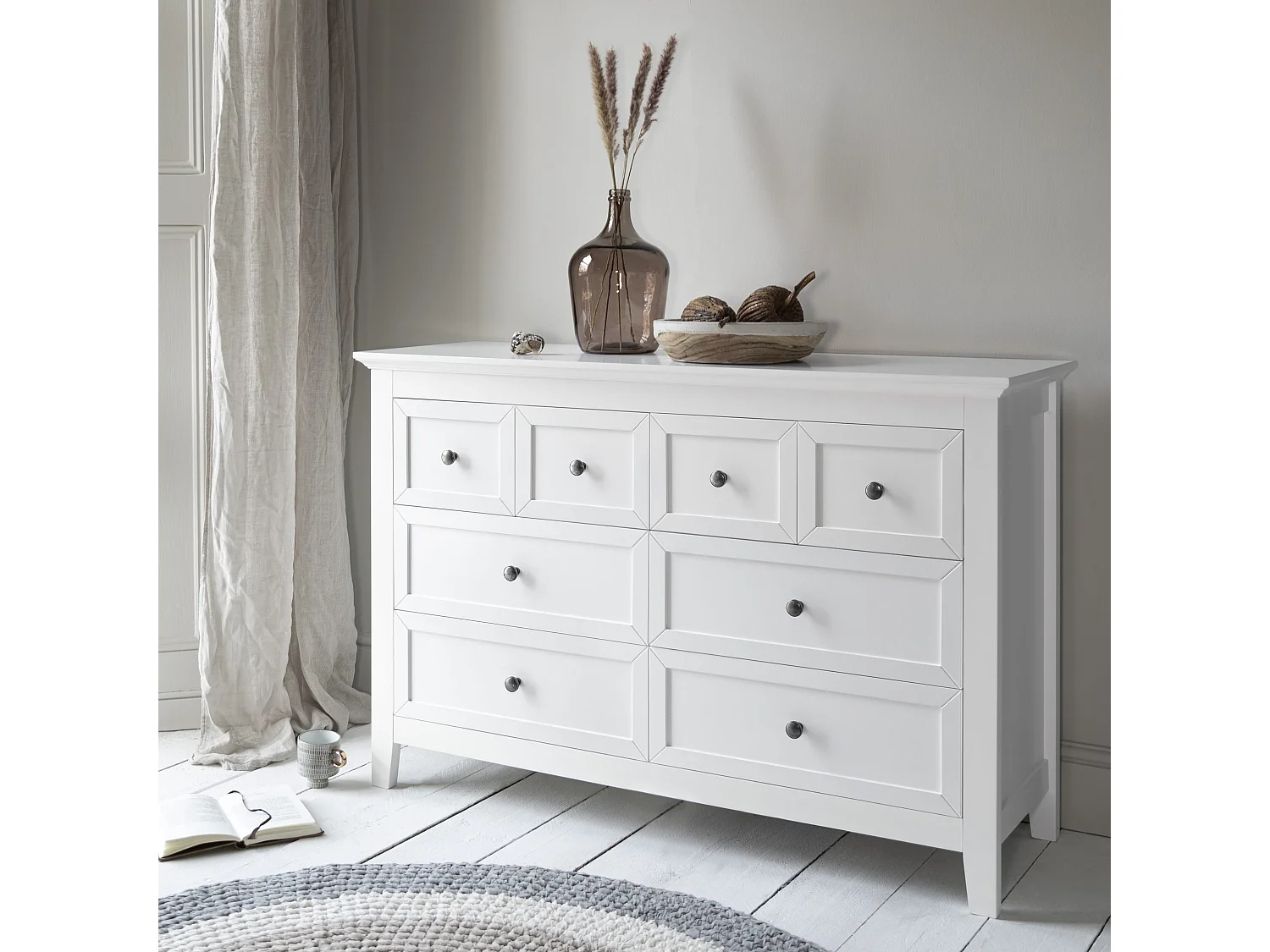 Noa & Nani Karlstad Chest of Drawers 8 Drawer in White