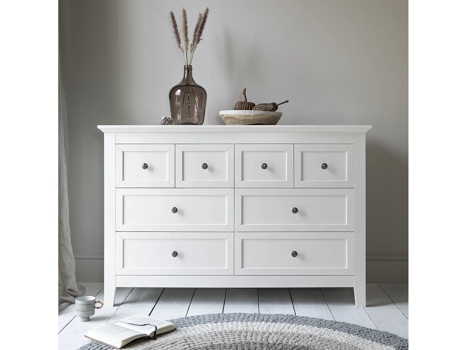 Noa & Nani Karlstad Chest of Drawers 8 Drawer in White