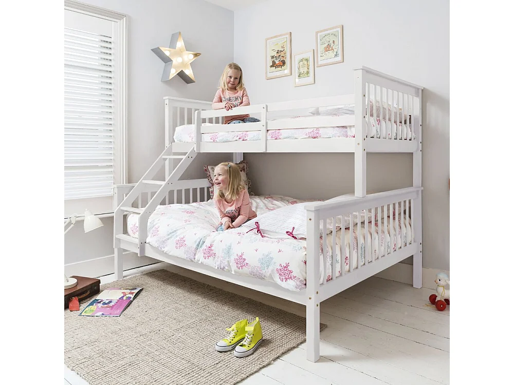 Noa & Nani Hanna Triple Bunk Bed with Single and Double Bed in White