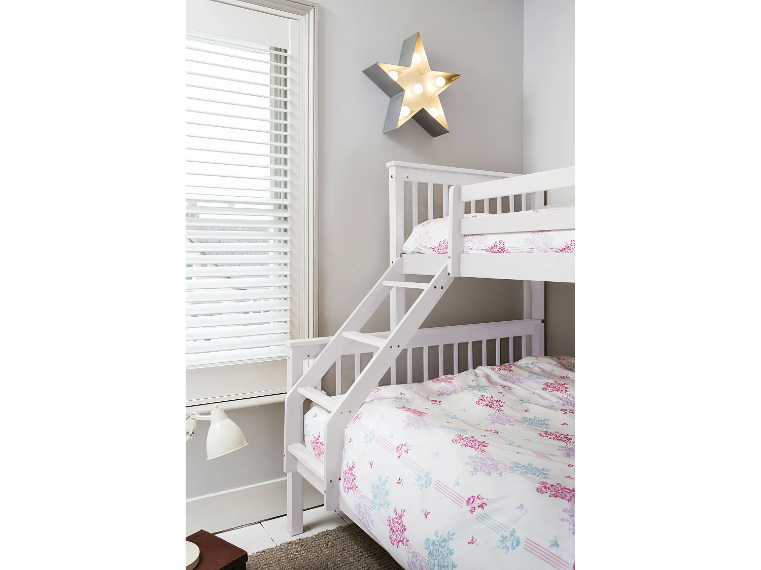 Noa & Nani Hanna Triple Bunk Bed with Single and Double Bed in White