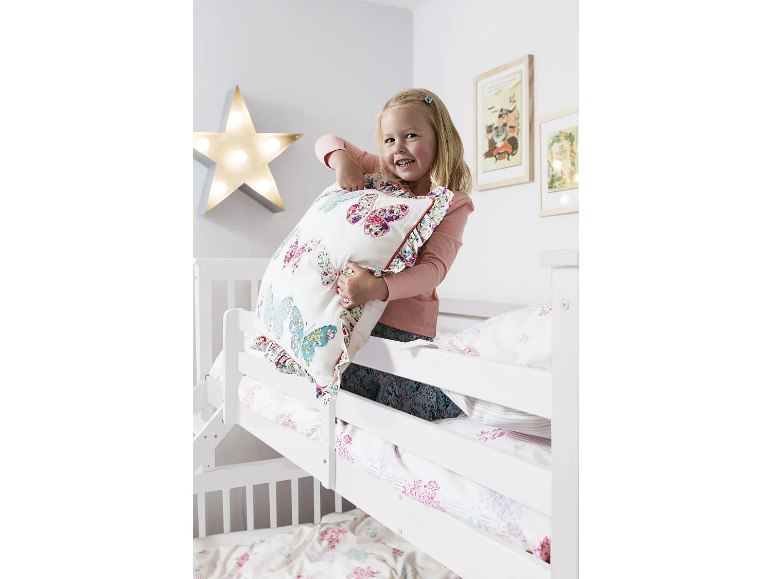 Noa & Nani Hanna Triple Bunk Bed with Single and Double Bed in White