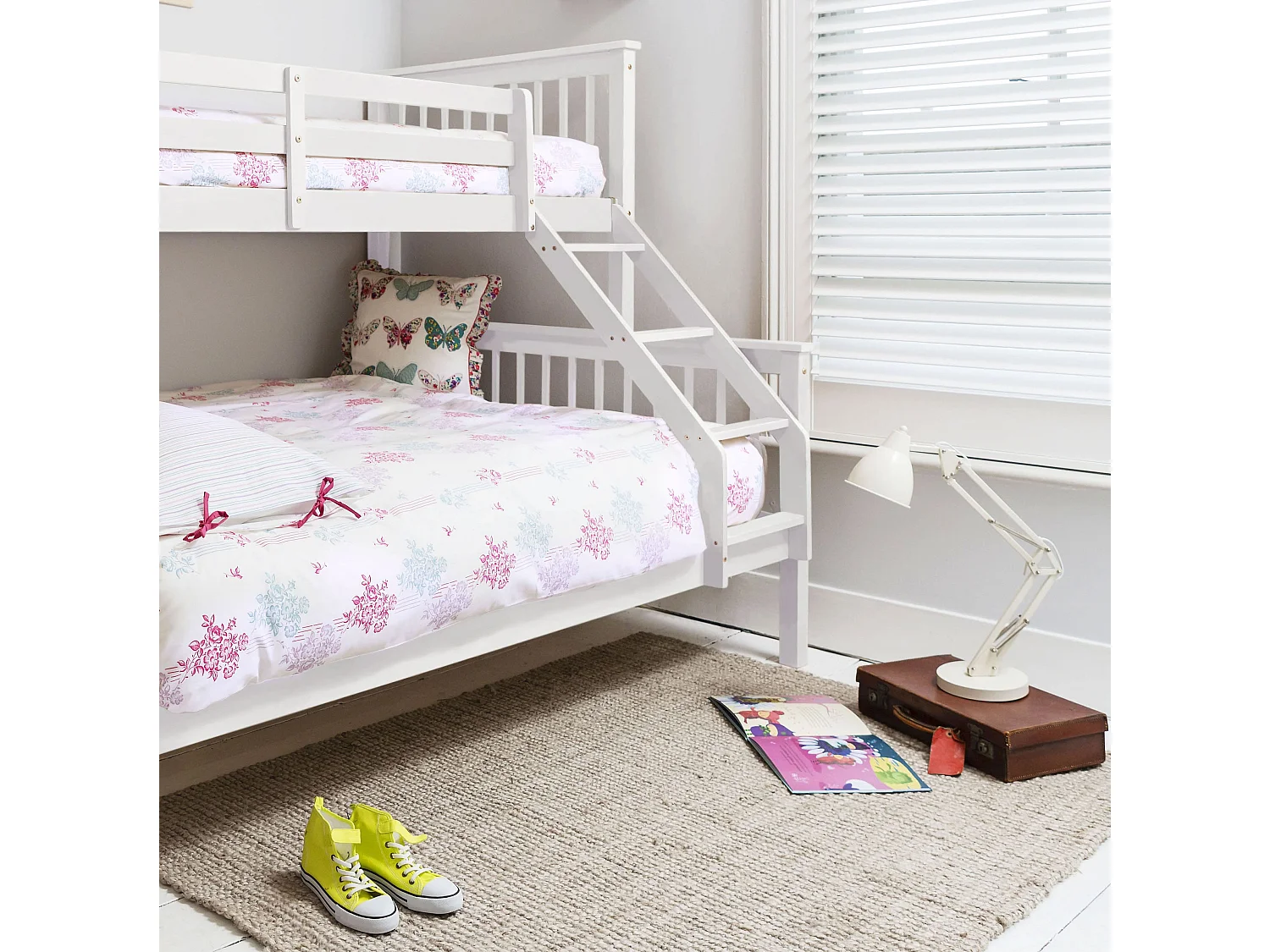 Noa & Nani Hanna Triple Bunk Bed with Single and Double Bed in White