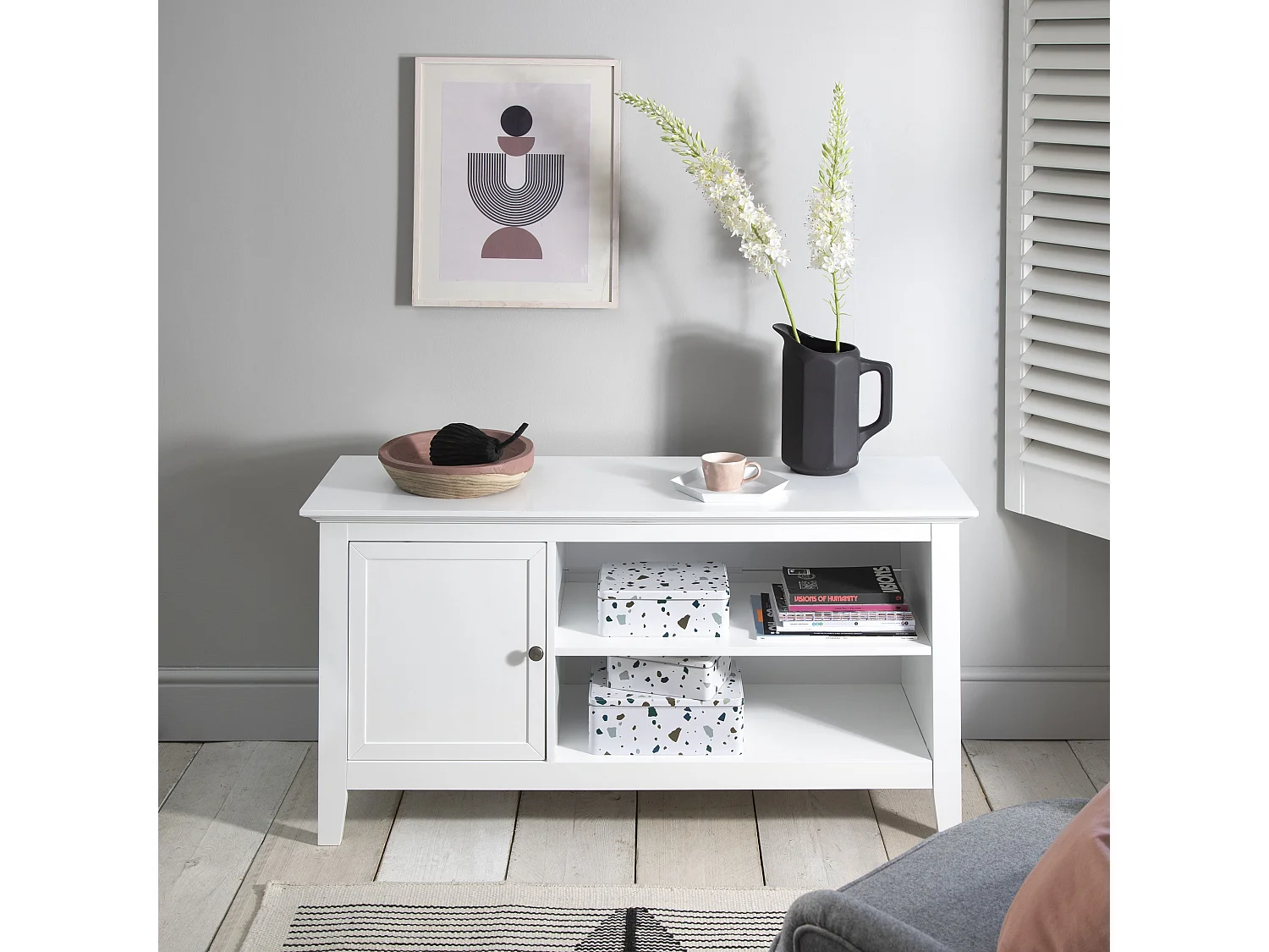 Noa & Nani Karlstad Low Sideboard with Storage in White