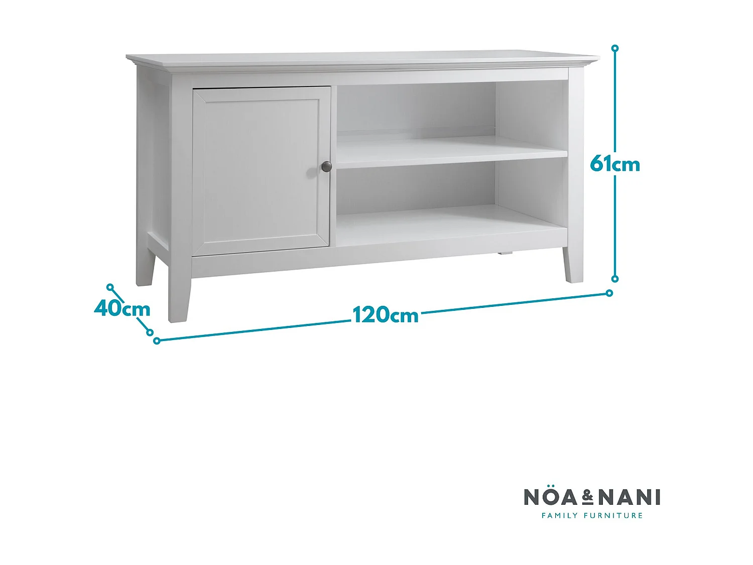 Noa & Nani Karlstad Low Sideboard with Storage in White