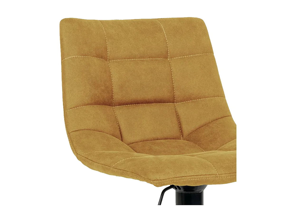 SVIN- Tabouret de bar pivotant 360° velours moutarde (x2)