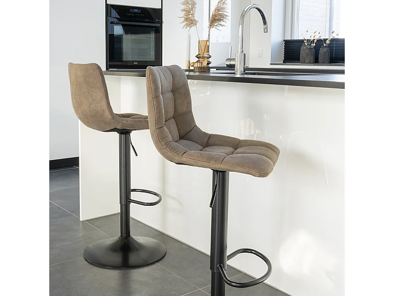 SVIN-Set di 2 sgabelli da bar girevoli marroni vintage